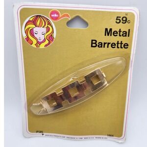 1970's gold tone Hair Barrette‎ New in original packaging 2.5" hair clip